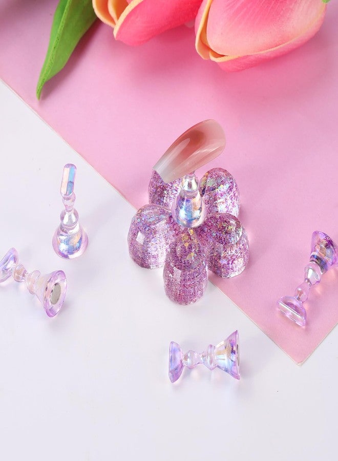 ايلير سايكل حامل أظافر إيترسايكل، حامل عرض فن الأظافر الأكريليكي، حامل تدريب الأظافر لطلاء الأظافر، حوامل تدريب مغناطيسية مع معجون قابل لإعادة الاستخدام (بنفسجي) - Image 5